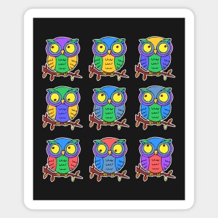 9 Owls Sticker